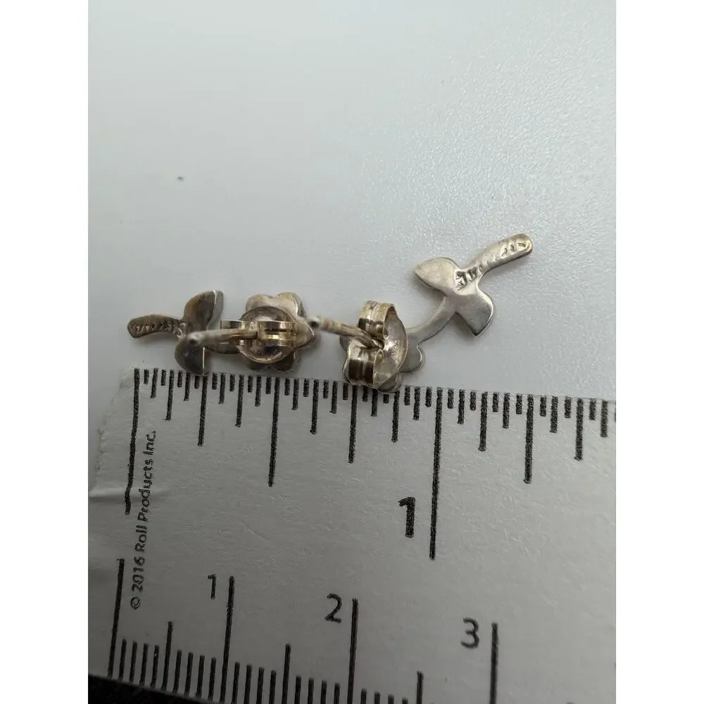 Opal Flower Earrings Navajo Sterling Silver stud